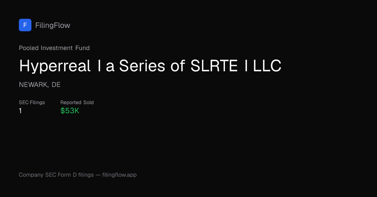 Hyperreal I a Series of SLRTE I LLC — SEC Filings & Intelligence ...